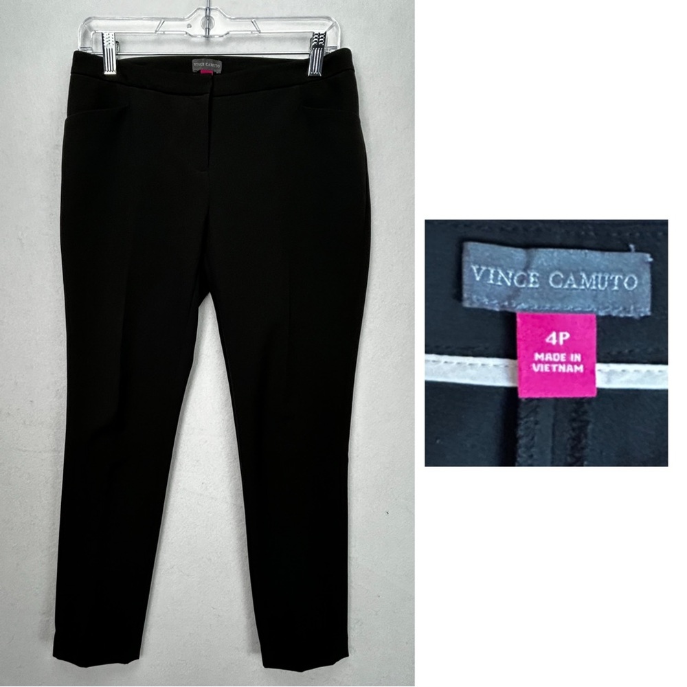 Vince Camuto Women’s Black Career Officewear Pants Sz 4P Business Casual Preppy